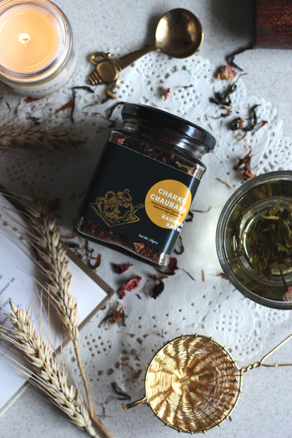 Kashmiri Kahwa is a traditional Kashmiri tea made with whole spices and infused with exotic flavours of saffron and almonds. It is a warm treat for the soul as well as tastebuds on cold winter days. The rich taste of Kahwa can be relished throughout the year.